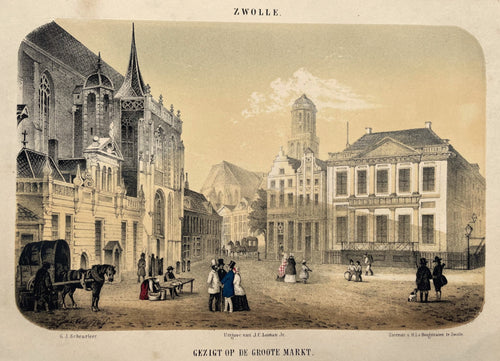 Zwolle Grote Markt - HL van Hoogstraten / JC Loman jr - 1857