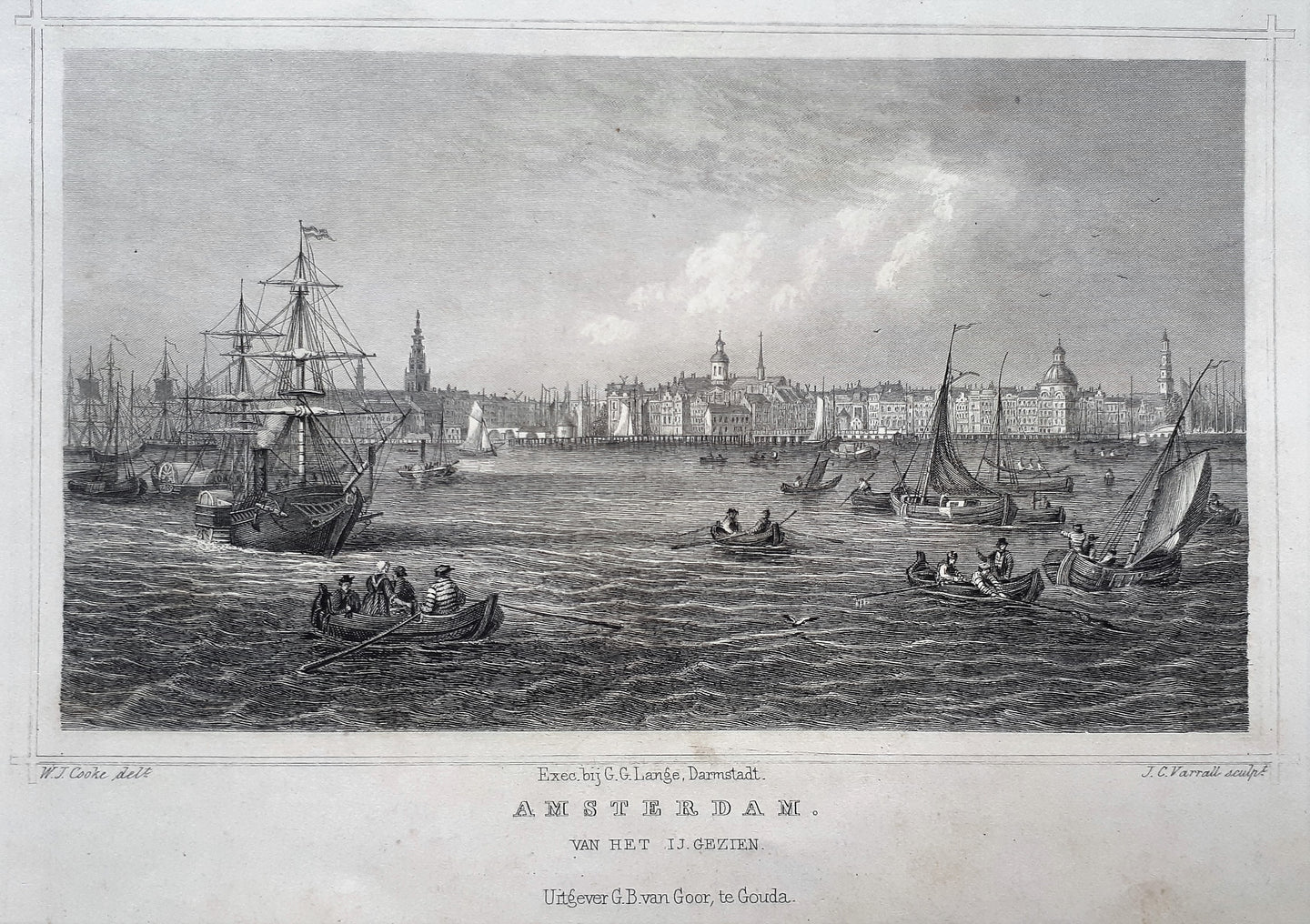 AMSTERDAM Profielgezicht vanaf het IJ - JL Terwen / GB van Goor - 1858