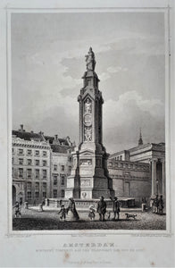 AMSTERDAM Monument voor de Volksgeest 1830-1831 (Naatje op de Dam) - JL Terwen / GB van Goor - 1858