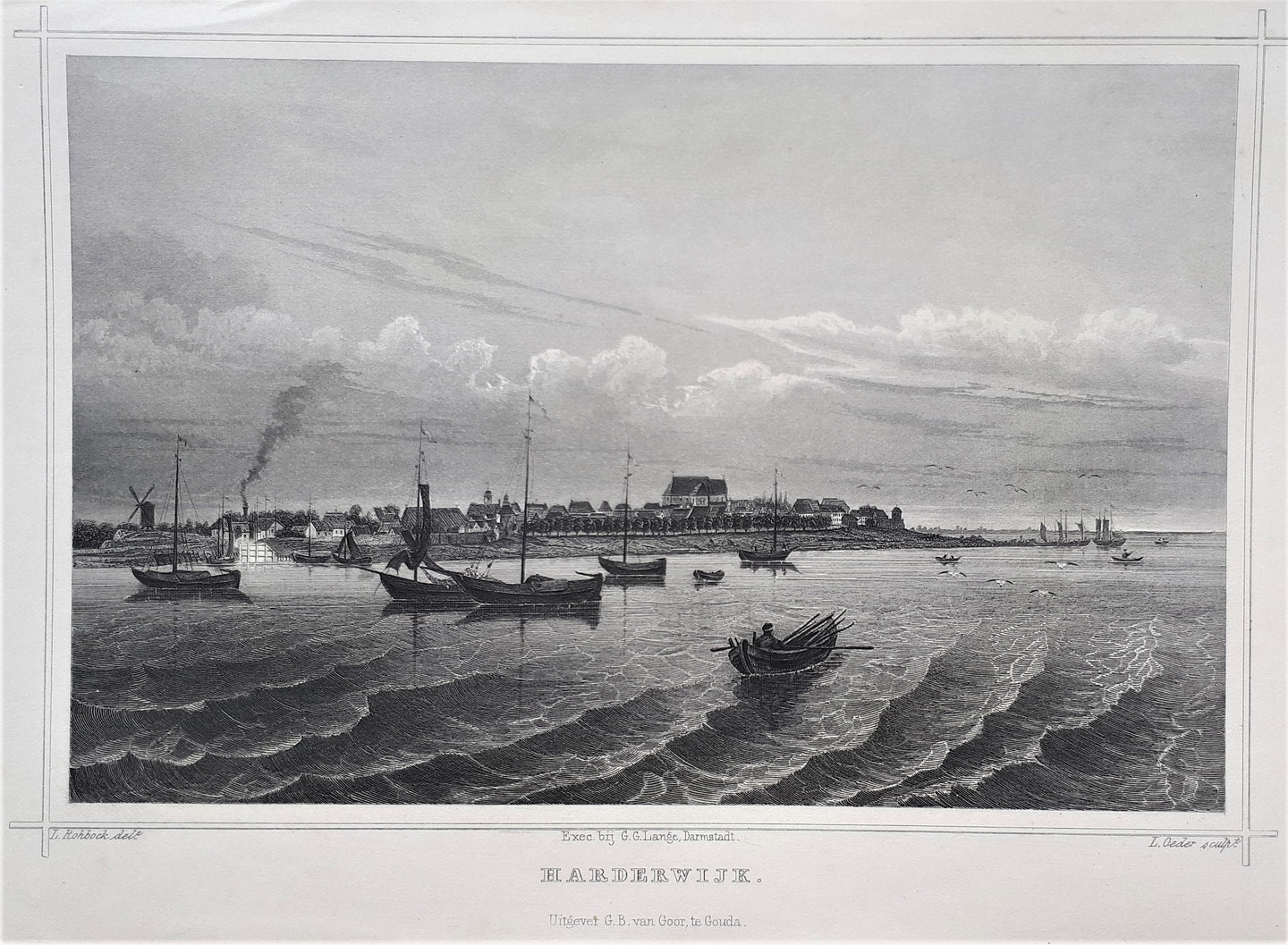 HARDERWIJK Gezicht vanaf het water - JL Terwen / GB van Goor - 1858