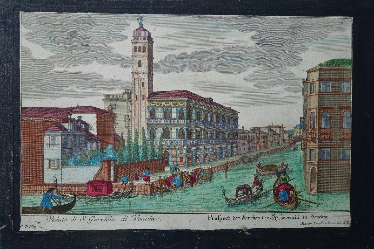 Italië Venetië Chiesa dei San Geremia Canal Grande - M Engelbrecht - ca. 1730