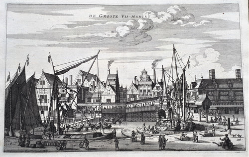 AMSTERDAM Dam Damrak De Vismarkt op de Dam - O Dapper - 1663