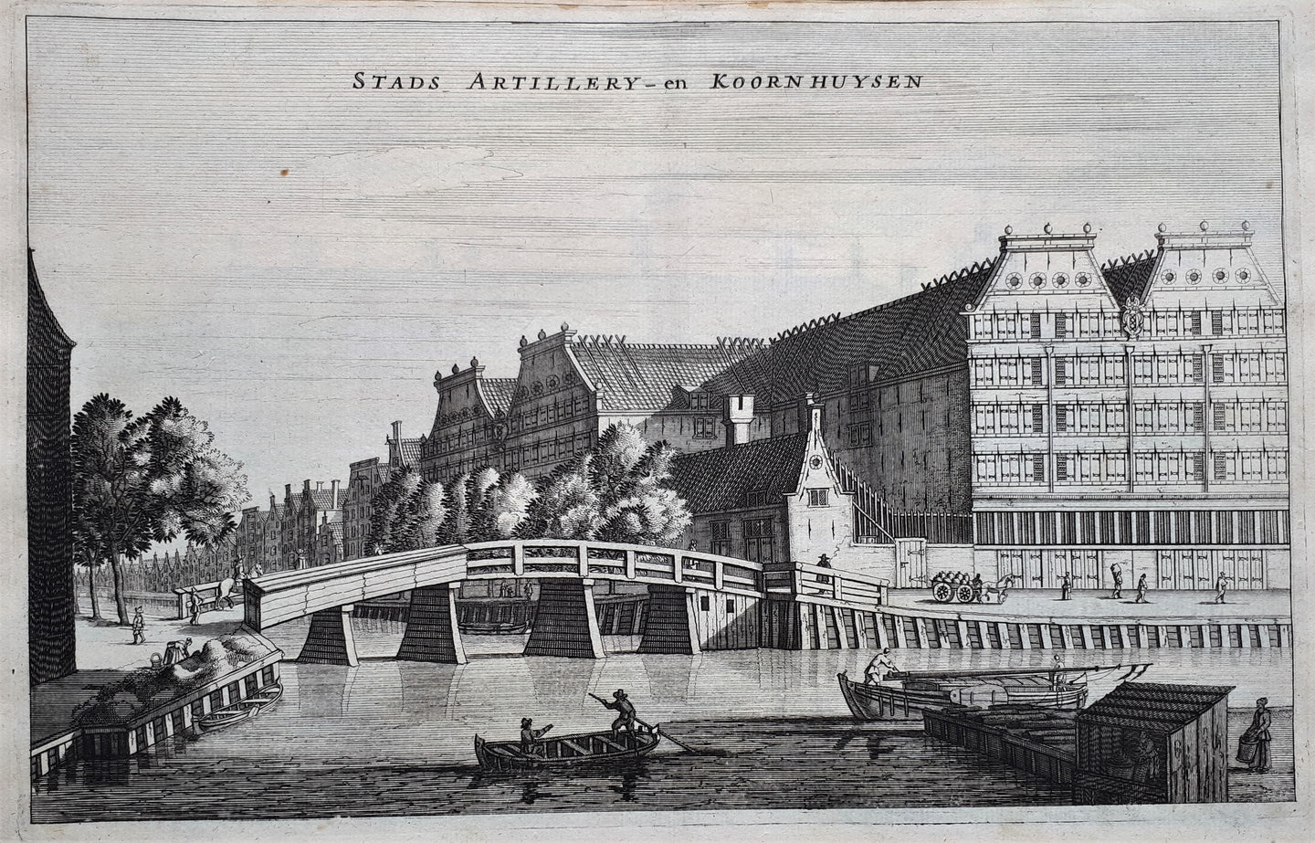Amsterdam Lijnbaansgracht; Brouwersgracht Stads Artillerie- en Korenhuizen - O Dapper - 1663