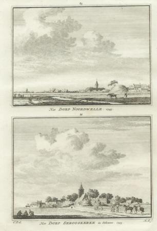 SEROOSKERKE NOORDWELLE Twee gezichten op een blad - H Spilman - ca. 1750