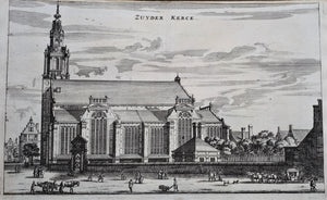 Amsterdam De Zuiderkerk gezien in oostelijke richting - O Dapper - 1663
