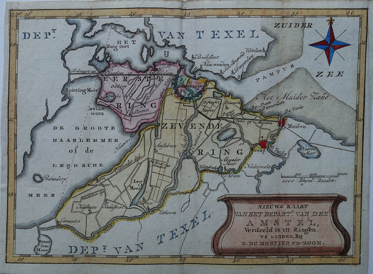 Holland Amsterdam en omgeving Departement van de Amstel - D du Mortier en Zn - 1800