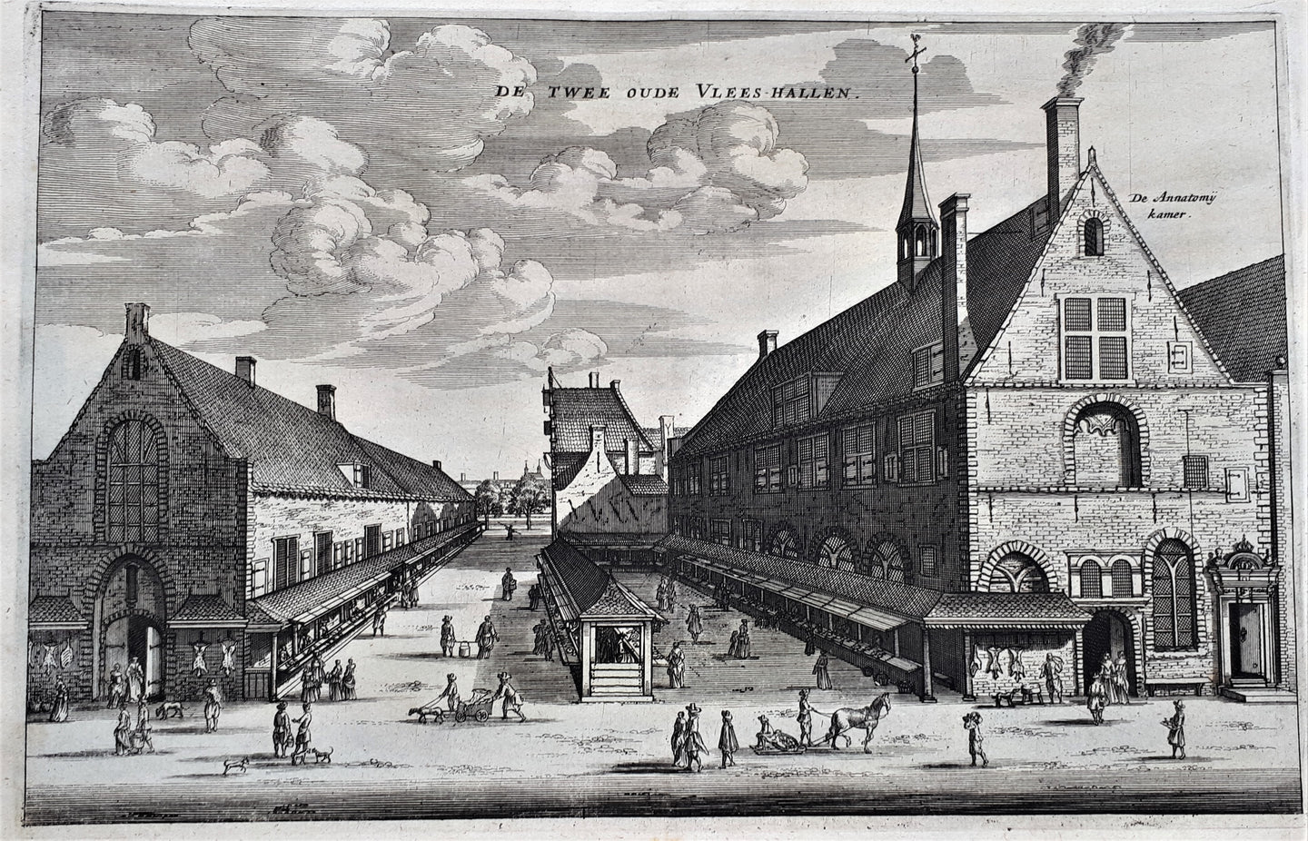 Amsterdam Vleeshallen; ondergebracht in de kapellen van twee voormalige kloosters - O Dapper - 1663