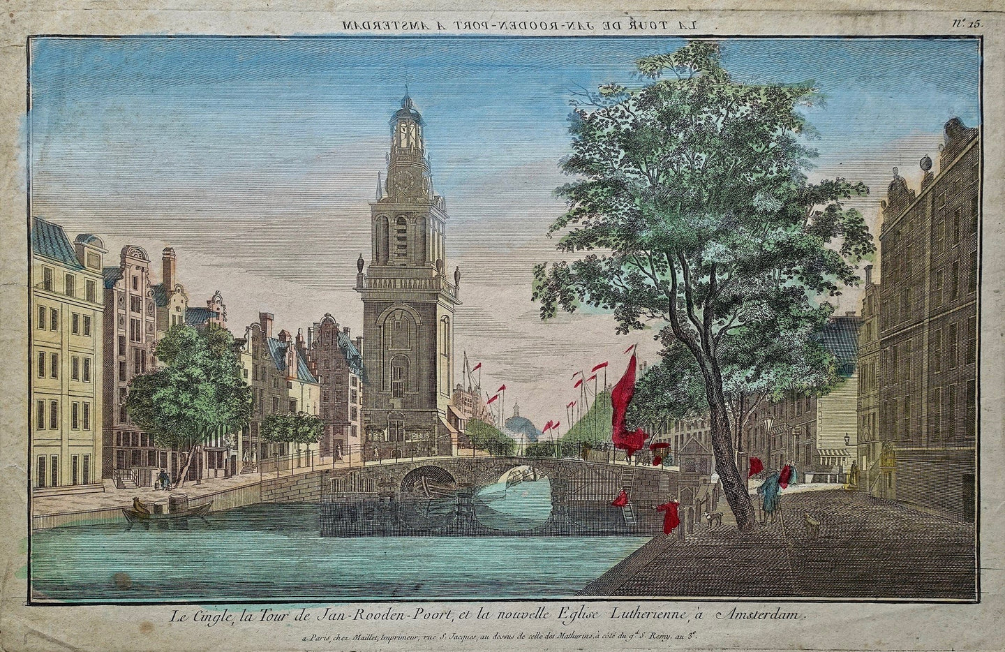 Amsterdam Singel Jan Rodenpoortstoren - Maillet - ca. 1770
