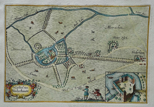België Vinderhoute (Lovendegem) Vogelvluchtperspectief - J Blaeu - 1649