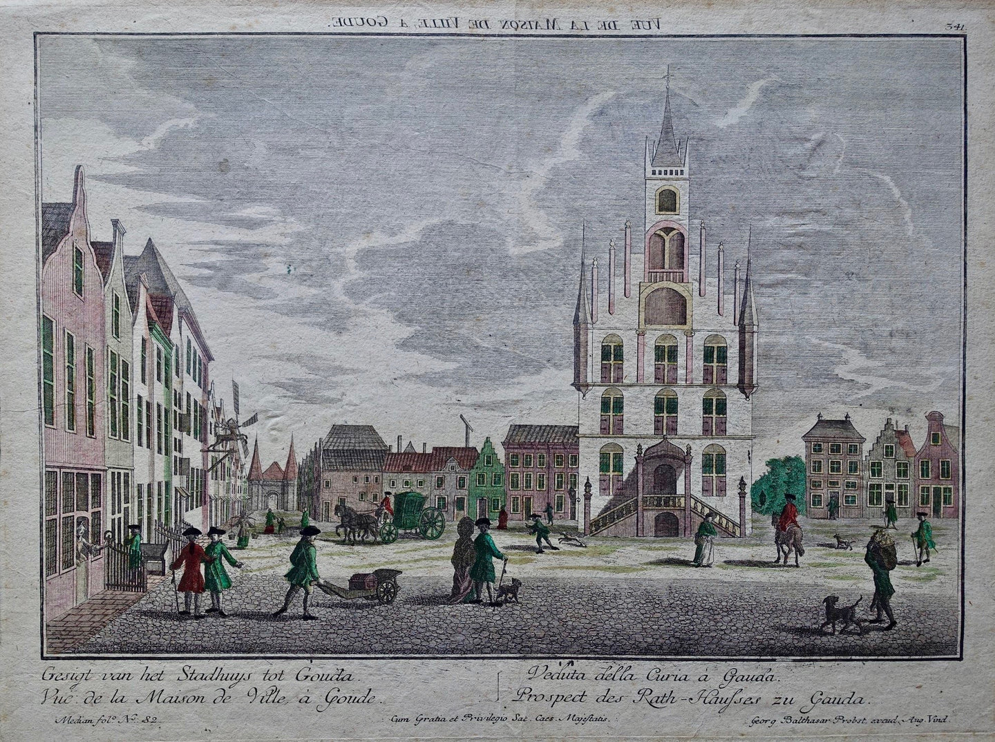 Gouda Stadhuis Markt - GB Probst - ca. 1760
