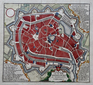 MIDDELBURG Stadsplattegrond - H de Leth - 1740