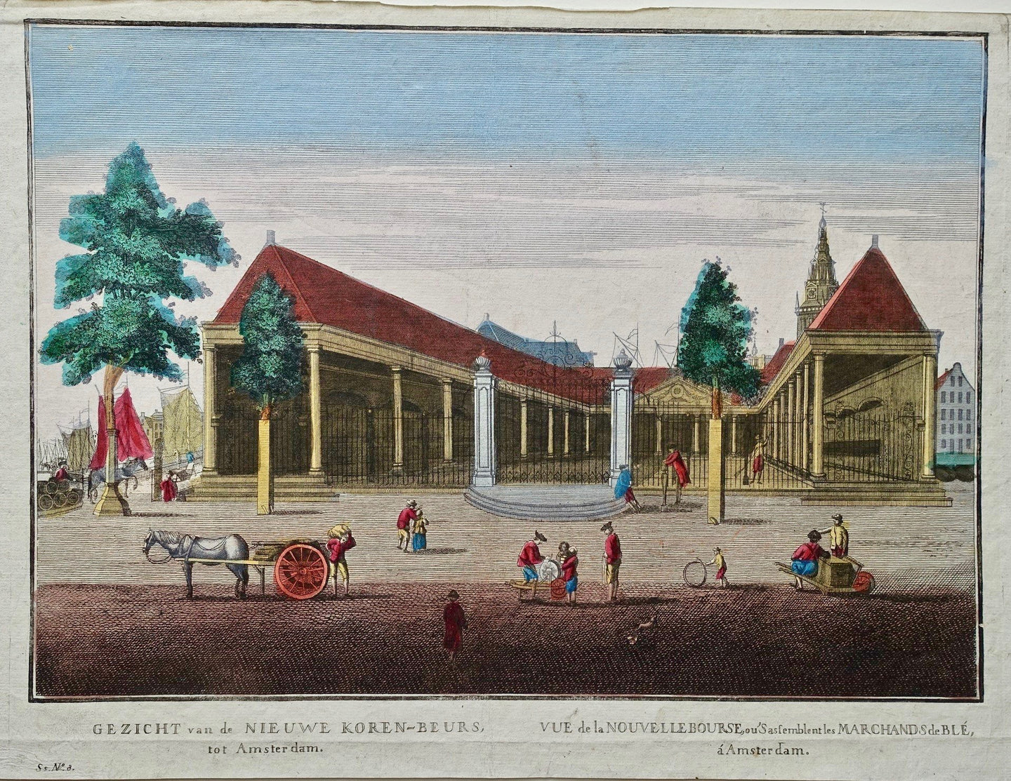 Amsterdam Damrak Korenbeurs - H Schouten - ca. 1785