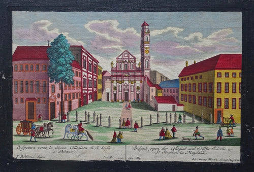 Italië Milaan Basilica di Santo Stefano Maggiore - FB Werner / JG Merz - ca. 1730
