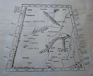 Azië Centraal-Azië en meest westelijke deel China Central Asia Ptolemy map - C Ptolemaeüs / L Fries - 1541