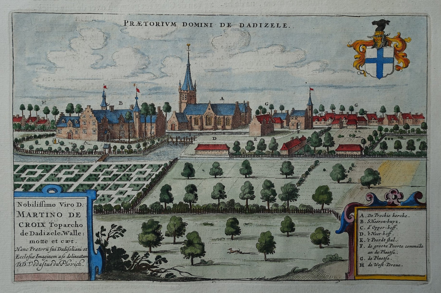 België Dadizele Aanzicht van Dadizele - J Blaeu - 1649