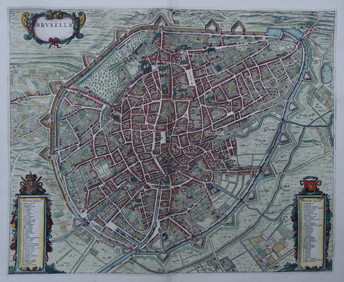 België Brussel Belgium Stadsplattegrond - J Blaeu - 1649