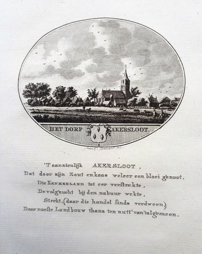 AKERSLOOT Gezicht op het dorp - Van Ollefen & Bakker - 1793