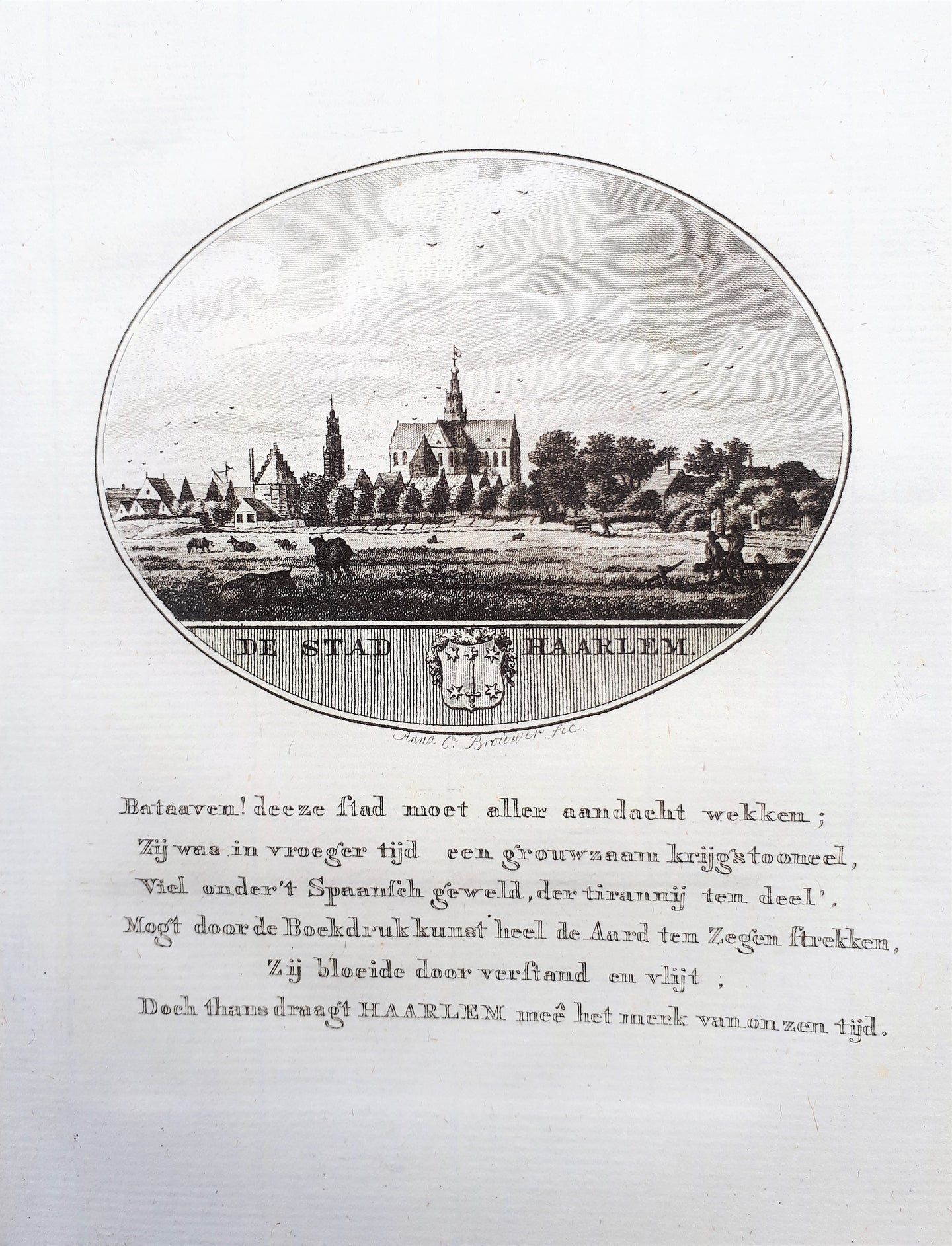 HAARLEM Gezicht op de stad - Van Ollefen & Bakker - 1793