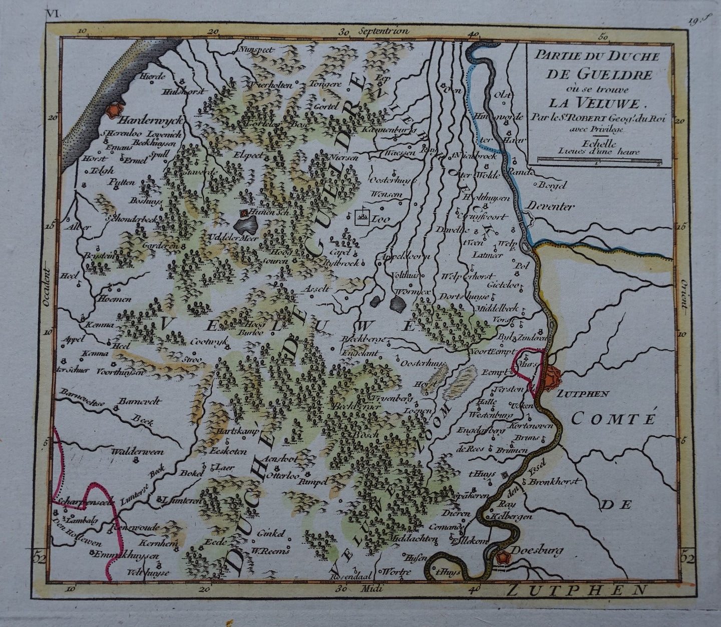 GELDERLAND: Veluwe - G Robert de Vaugondy - 1748