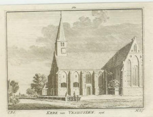 VENHUIZEN Gezicht op de kerk - H Spilman - ca. 1750