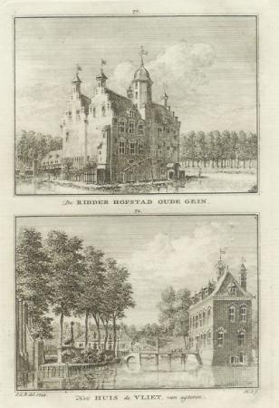 VREESWIJK NIEUWEGEIN Oude Gein en Huis de Vliet - H Spilman - ca. 1750