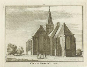 WIJDENES Gezicht op de kerk - H Spilman - ca. 1750
