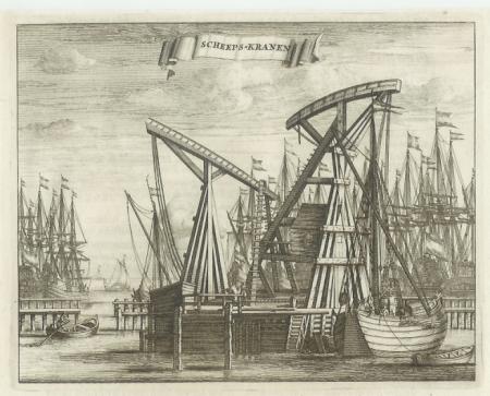 AMSTERDAM Scheepskranen - C Commelin - 1693