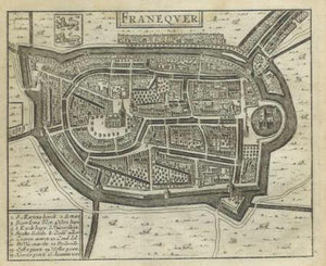 FRANEKER Stadsplattegrond - J van Meurs / L Guicciardini - 1660