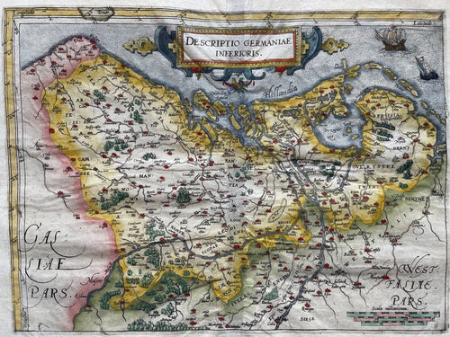17 provinciën Netherlands Map of the XVII Provinces - C Plantijn / L Guicciardini - 1581