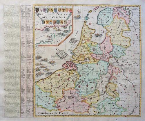 17 provinciën Map of the XVII Provinces - Z Chatelain - 1721
