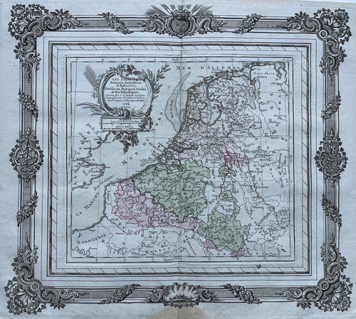 17 provinciën Netherlands Map of the XVII Provinces - Louis Charles Desnos - 1766