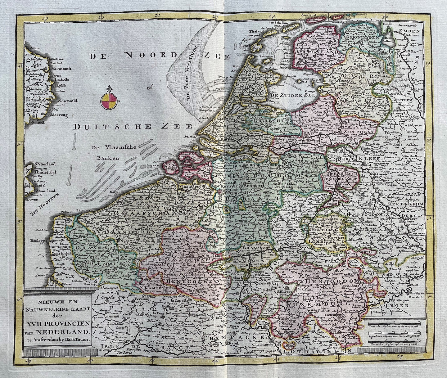 17 provinciën Netherlands Map of the XVII Provinces - I Tirion - 1753