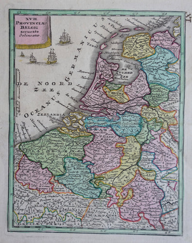 17 provinciën Netherlands Map of the XVII Provinces -  JC Weigel - 1717