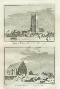 EGMOND AAN ZEE Kerk en Toren - H Spilman - ca. 1750