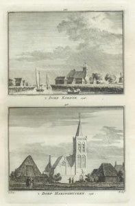 KOEDIJK Haringhuizen Twee gezichten op een blad - H Spilman - ca. 1750