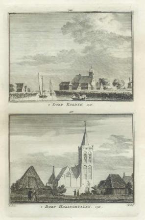 KOEDIJK Haringhuizen Twee gezichten op een blad - H Spilman - ca. 1750