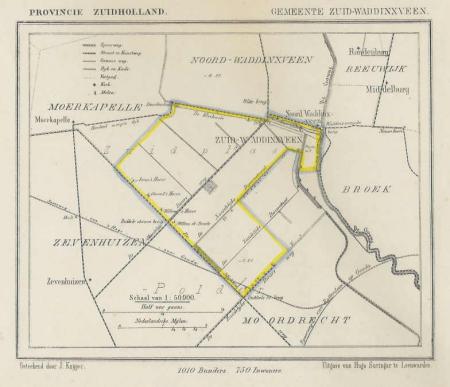 WADDINXVEEN, Zuid - Kuijper/Suringar - ca. 1867