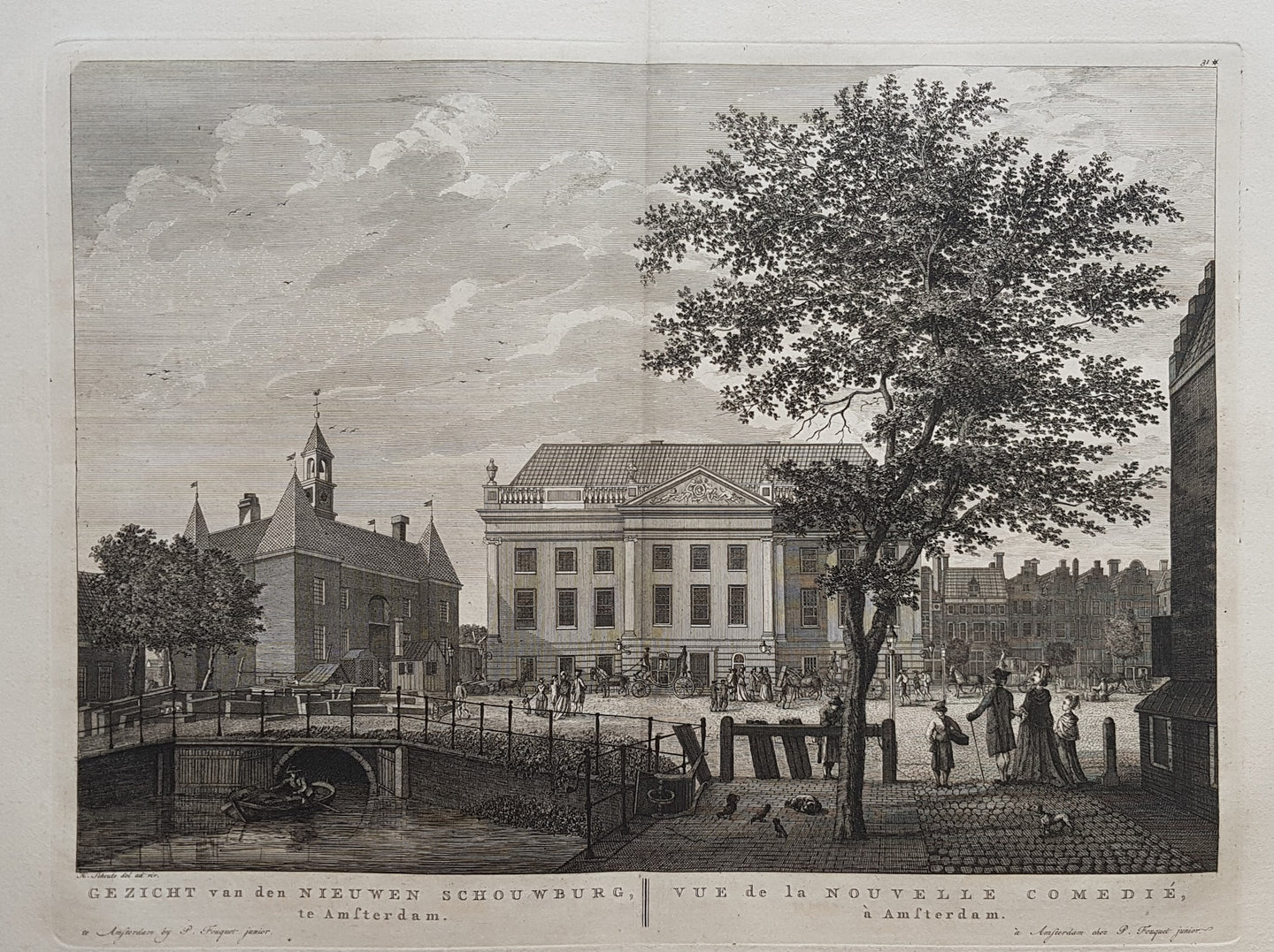 Amsterdam Leidseplein Gezicht op de schouwburg - P Fouquet - 1783