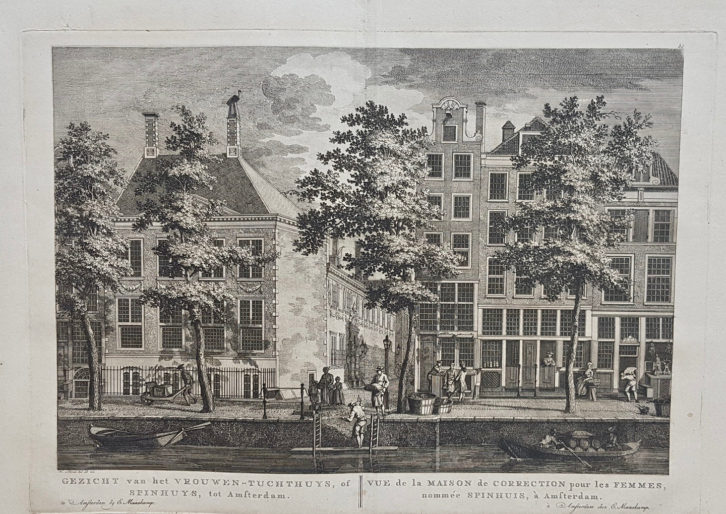 Amsterdam Oudezijds Achterburgwal Spinhuis en Spinhuissteeg - P Fouquet / E Maaskamp - 1805