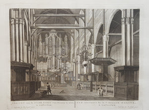 Amsterdam Oude Kerk Interieur met orgel - P Fouquet - 1783
