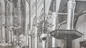 Amsterdam Oude Kerk Interieur met orgel - P Fouquet - 1783