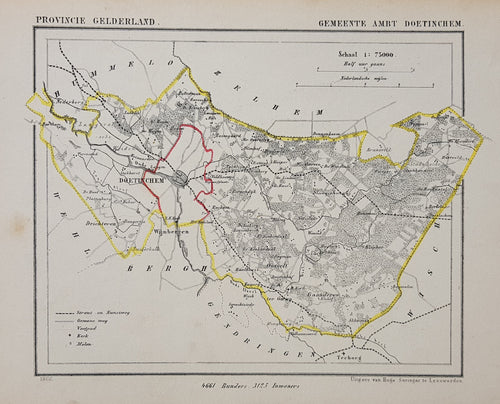 DOETINCHEM Ambt Doetinchem - J Kuijper / H Suringar - 1866