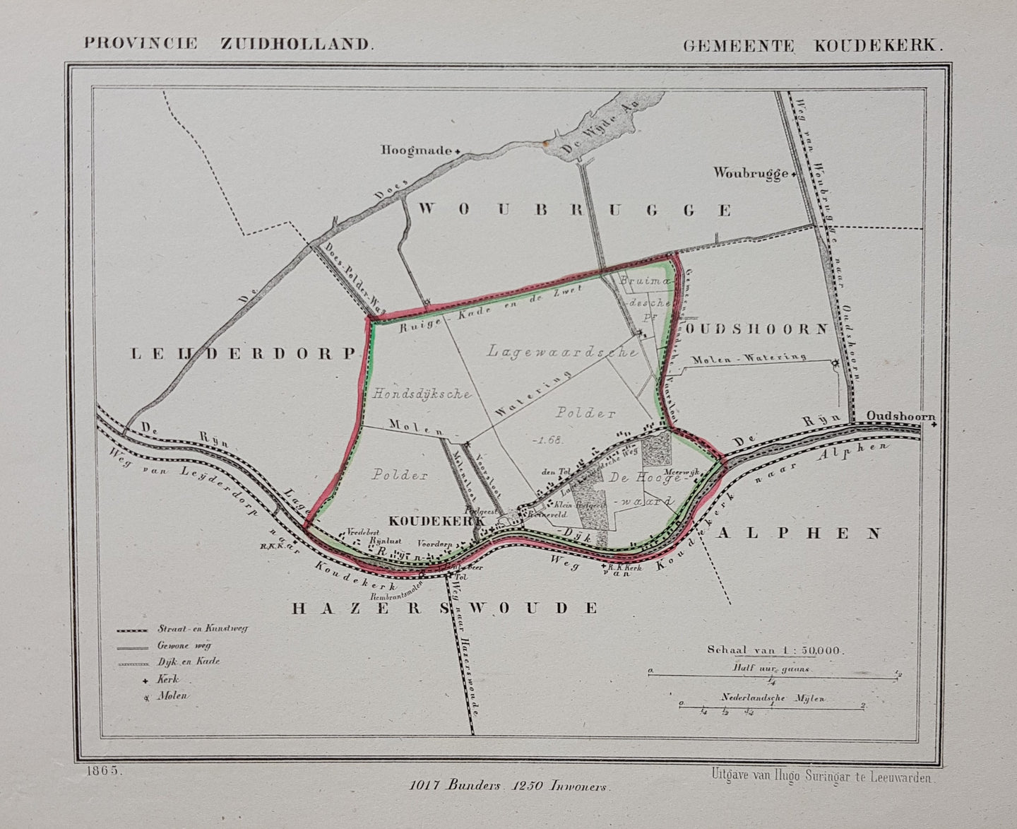 KOUDEKERK - Kuijper/Suringar - 1865