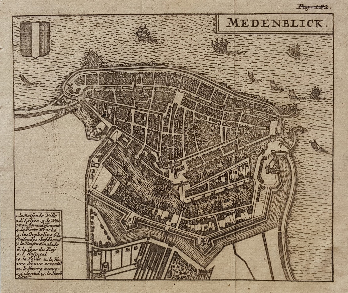 MEDEMBLIK Stadsplattegrond - H Wetstein - 1697
