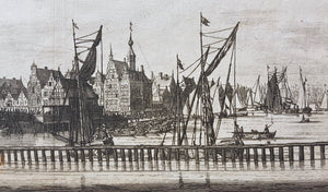 Amsterdam De Nieuwe brug vanaf de Y kant gezien - O Dapper - 1663