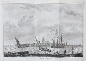 Dordrecht Gezicht vanaf de Merwede - KF Bendorp - 1793