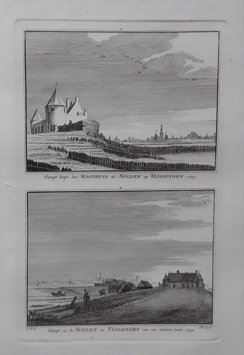 Vlissingen Twee gezichten op een blad - H Spilman - ca. 1750