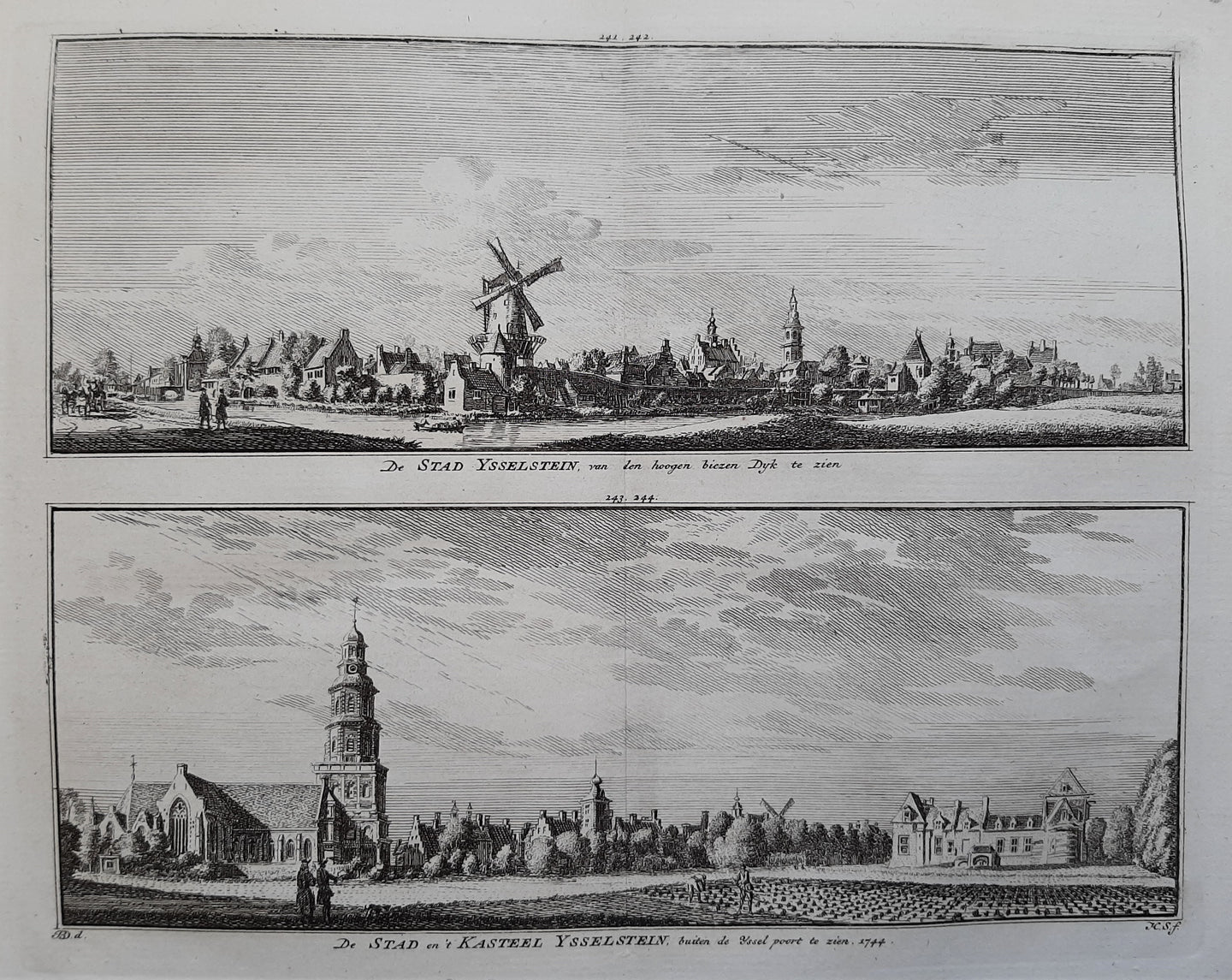 IJSSELSTEIN Stad en Kasteel - H Spilman - ca. 1753