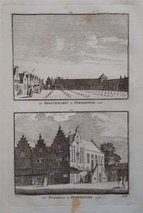 PURMEREND Beestenmarkt en stadhuis - H Spilman - ca. 1750