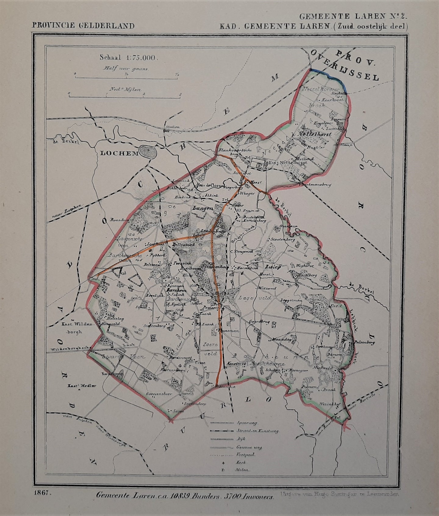 LAREN (Zuidoostelijk deel) - J Kuijper / H Suringar - 1867